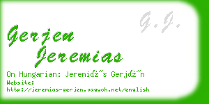 gerjen jeremias business card